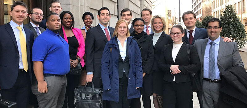 Students join Mark Goldfeder and Sarah Shalf at the U. S. Court of Appeals for the 11th Circuit.